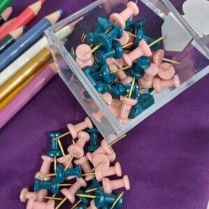 Pink and Green Girl Boss Office Push Pins Cork Board Nails